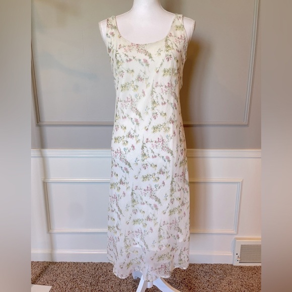 I.N. Studio Dresses & Skirts - Vintage 90s I.N. Studio 8 chiffon floral slip dress maxi sleeveless fairy